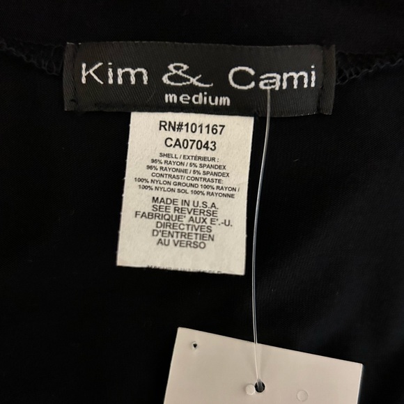 Kim & Cami Black Open Front Cardigan with Sheer Embroidered Mesh, size M - Picture 5 of 5